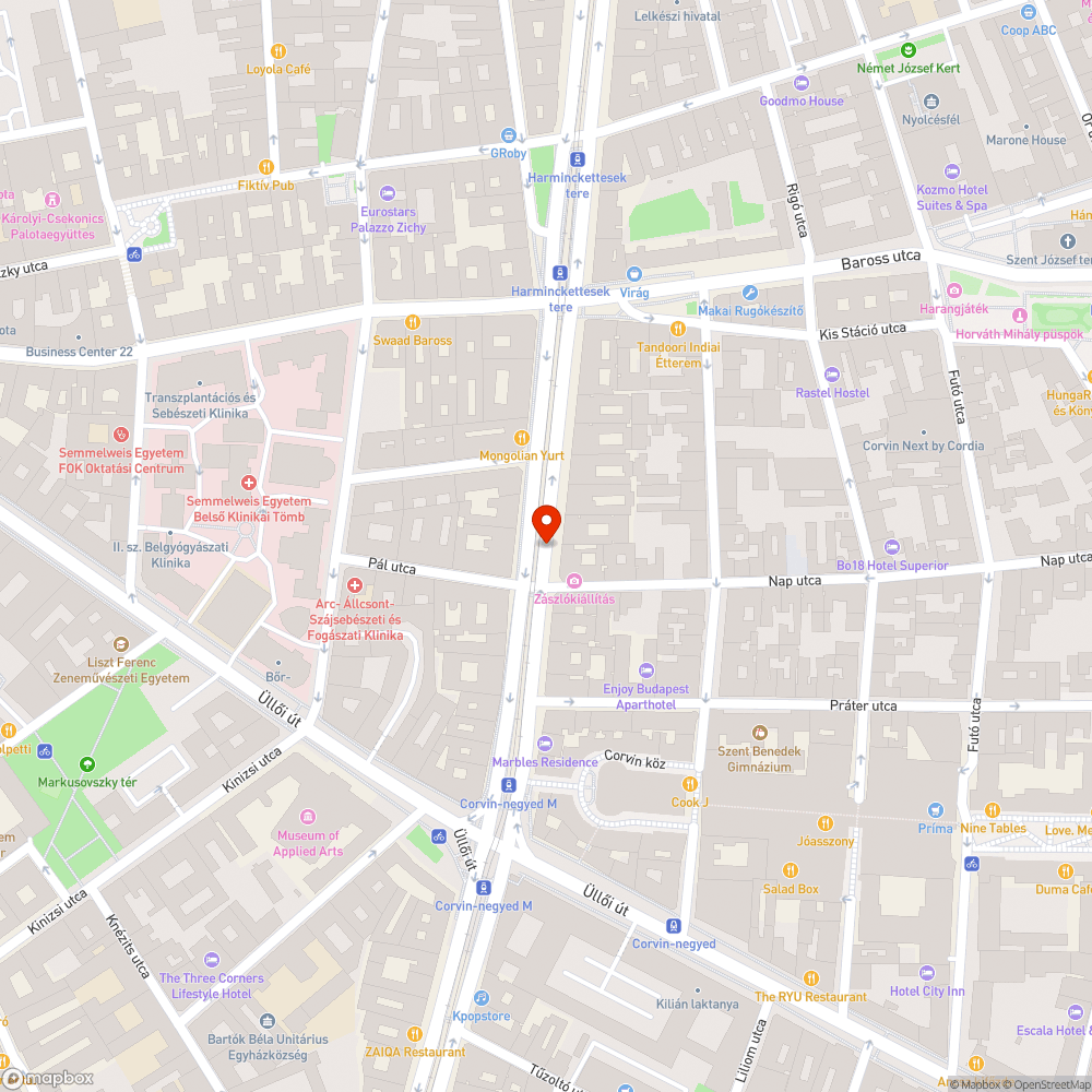 Nem visszafestett kerékpársáv a Práter utcánál bejelentés helye