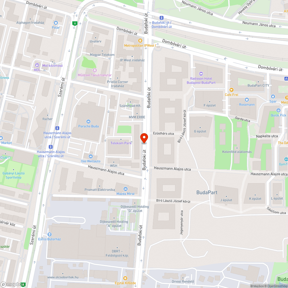 Elhagyott autók a Budafoki úton bejelentés helye