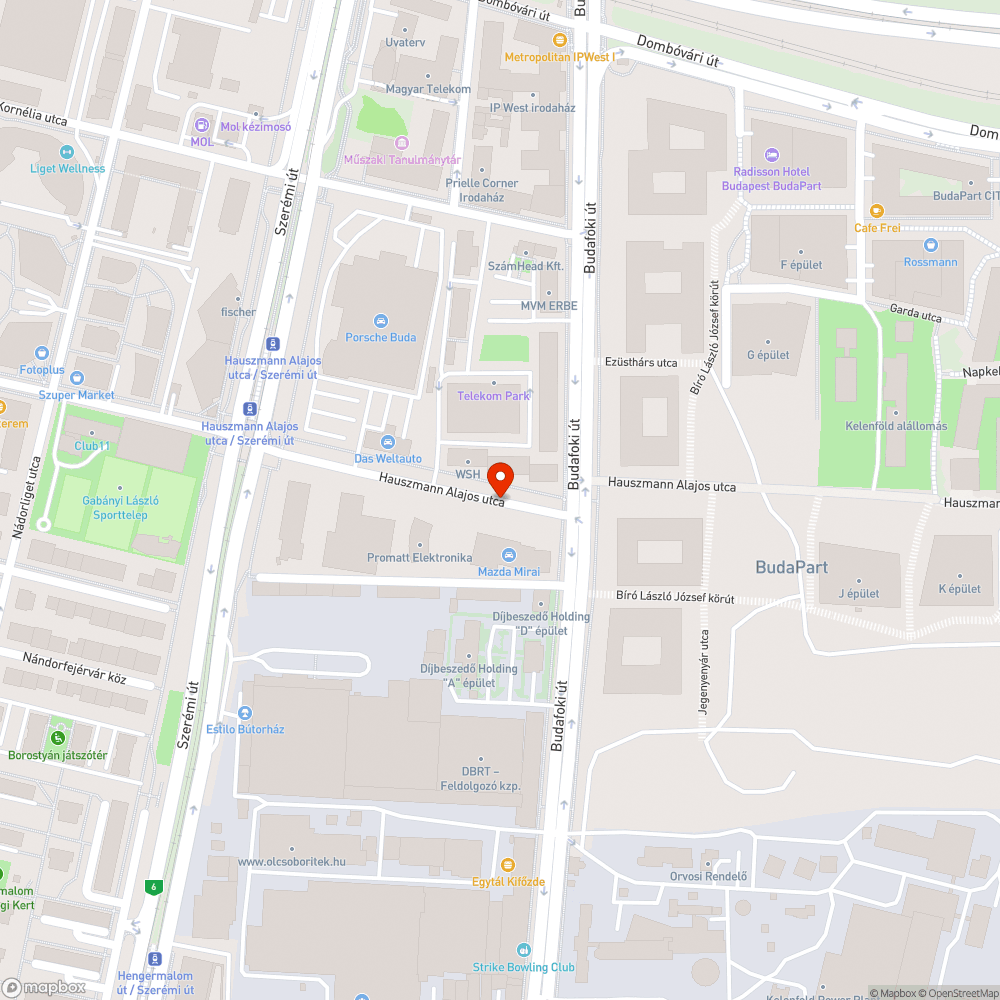 Elhagyott autók a Hauszmann Alajos utcában bejelentés helye