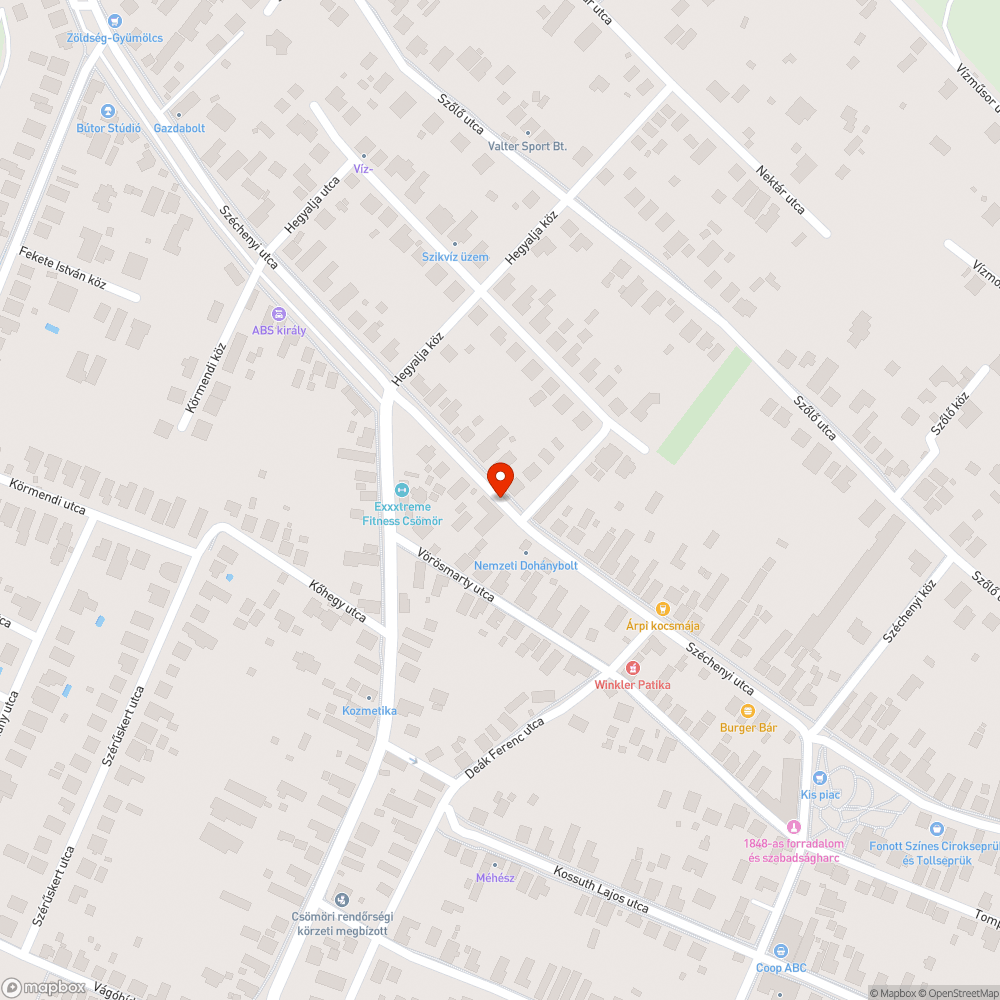 Rákóczi Ferenc utca ideiglenes megálló bejelentés helye