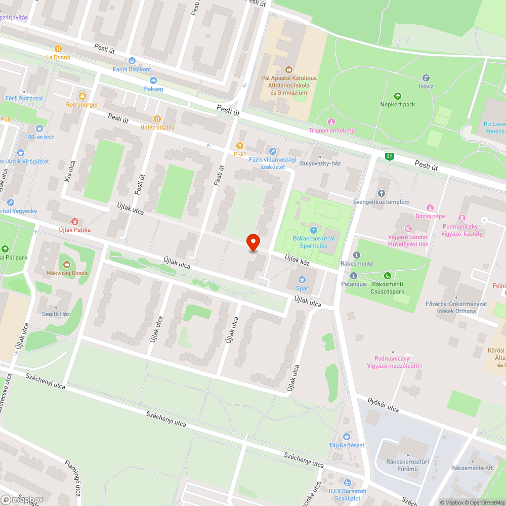 Belógó faág a lámpába - Újlak u. bejelentés helye