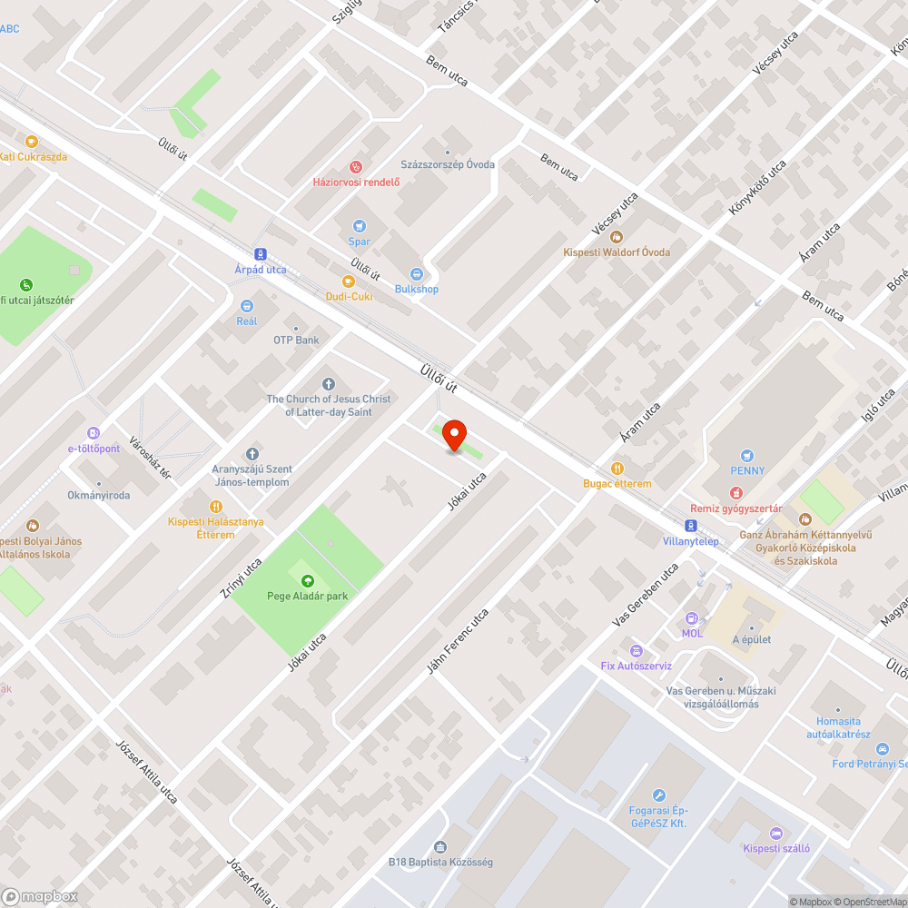 Kiégett lámpa - Jókai u. bejelentés helye