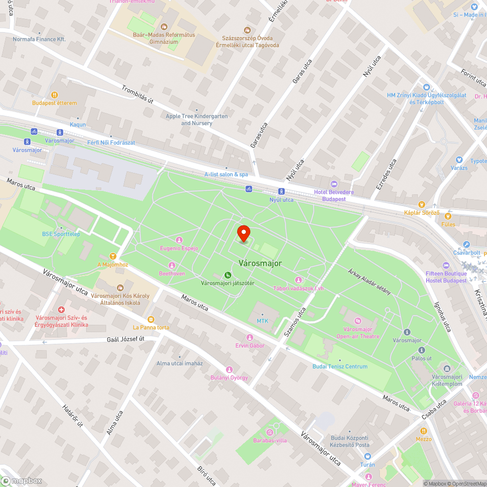 Városmajor focipálya közvilágítás bejelentés helye