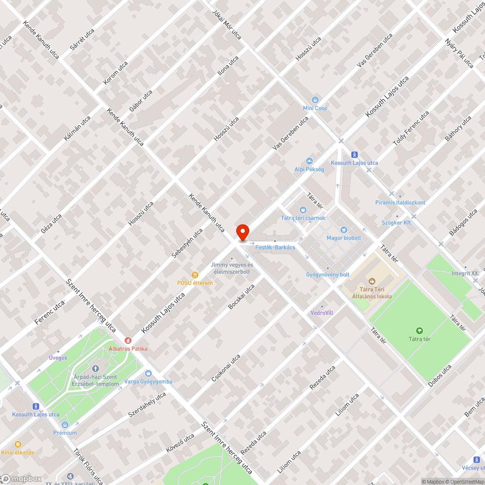 Kátyú az Igló utcában bejelentés helye