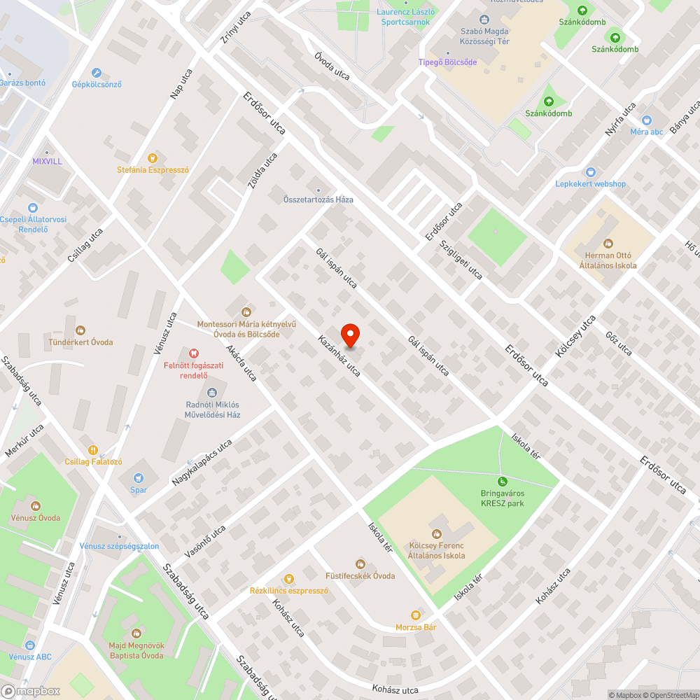 Botlás/csúszásveszély bejelentés helye