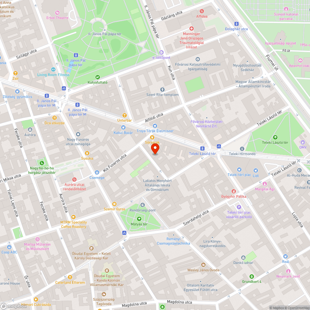 Homok utca "tisztasága" bejelentés helye