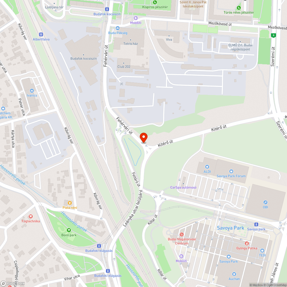 Kiégett átkelésjelző bejelentés helye