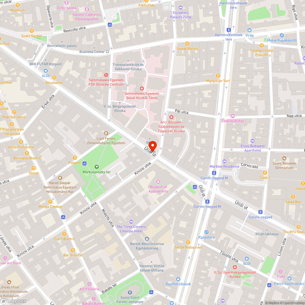 Rosszul javított útfelbontás az Üllői úton bejelentés helye