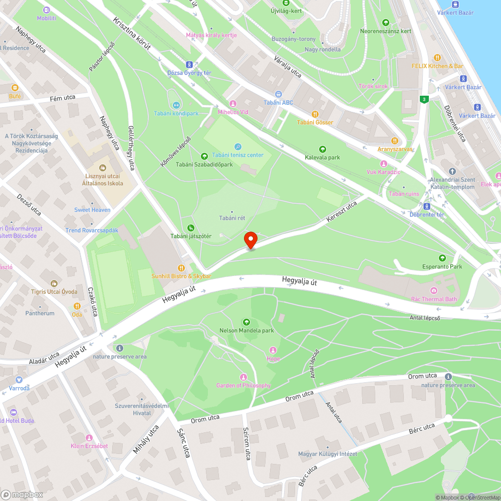 Balesetveszélyes lépcső a Tabánban bejelentés helye