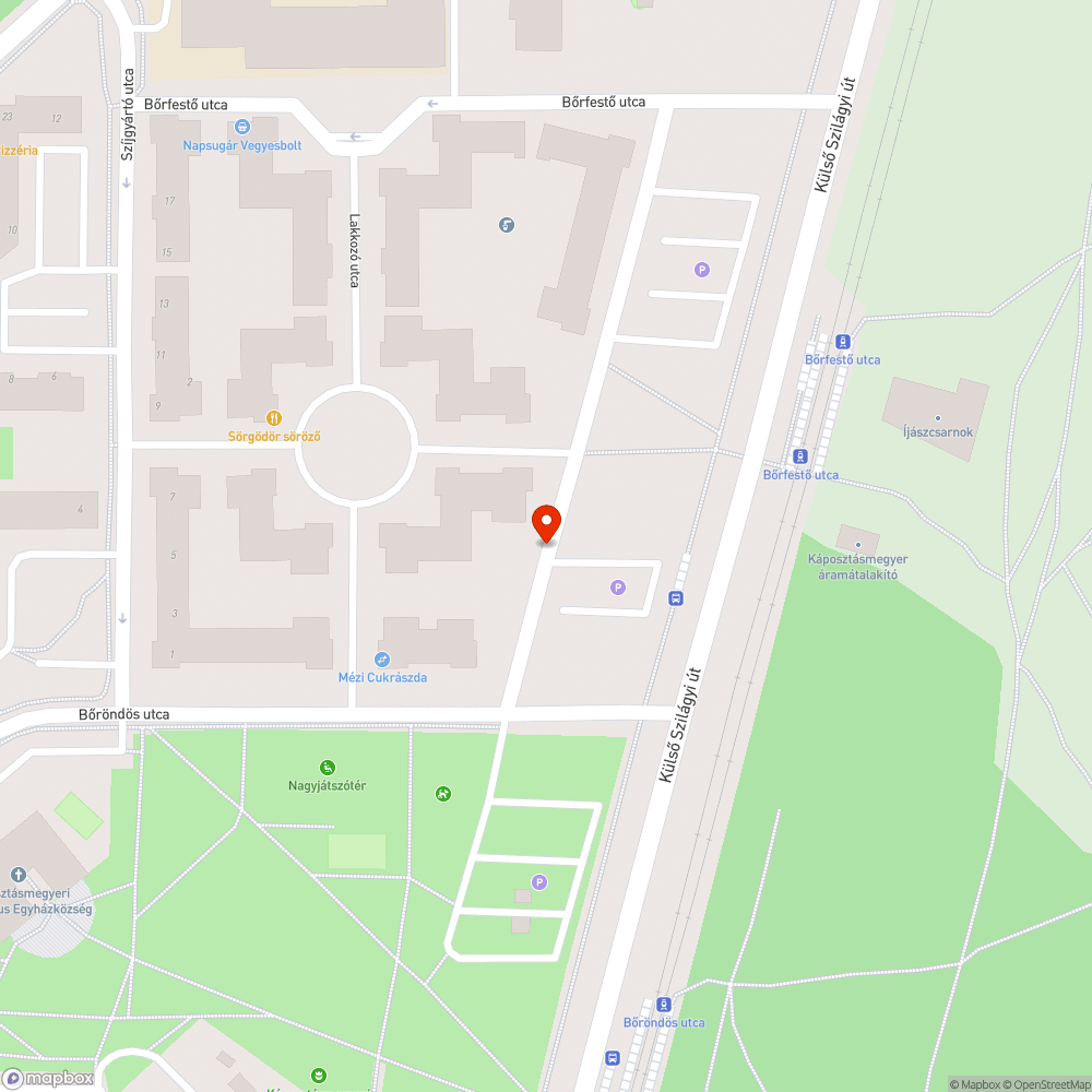 Csúszós avaros járda bejelentés helye