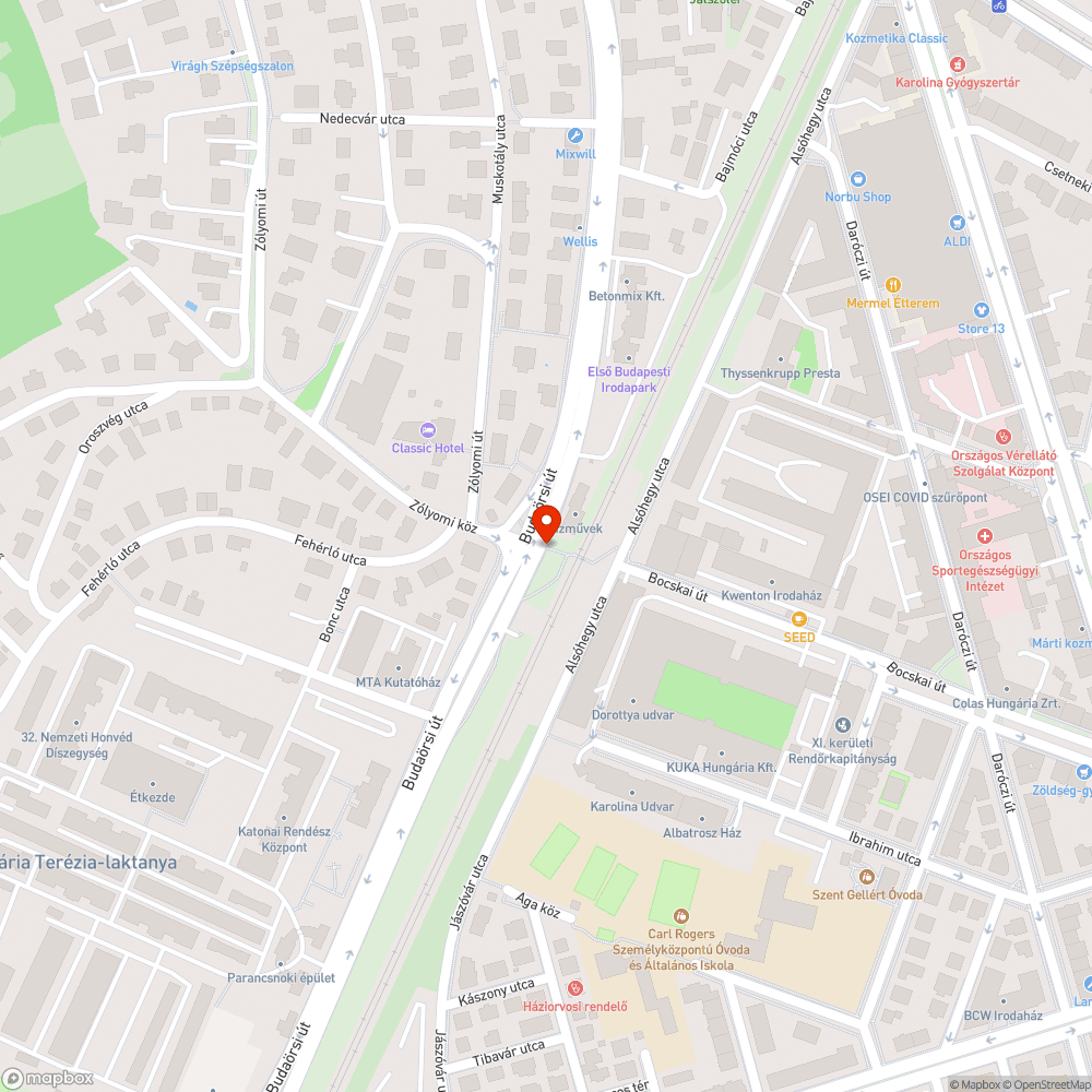 Budaörsi út korlát bejelentés helye