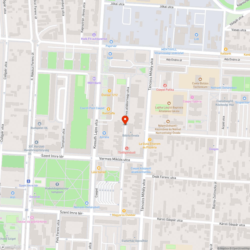 Kiszáradt fa bejelentés helye