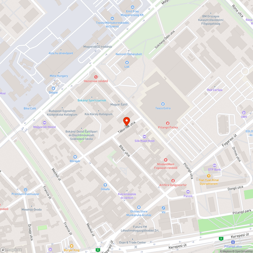 Kátyú a Tábornok utcában bejelentés helye