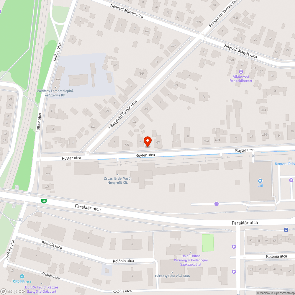 4034 Debrecen Ruyter utca kátyúbejelentés bejelentés helye