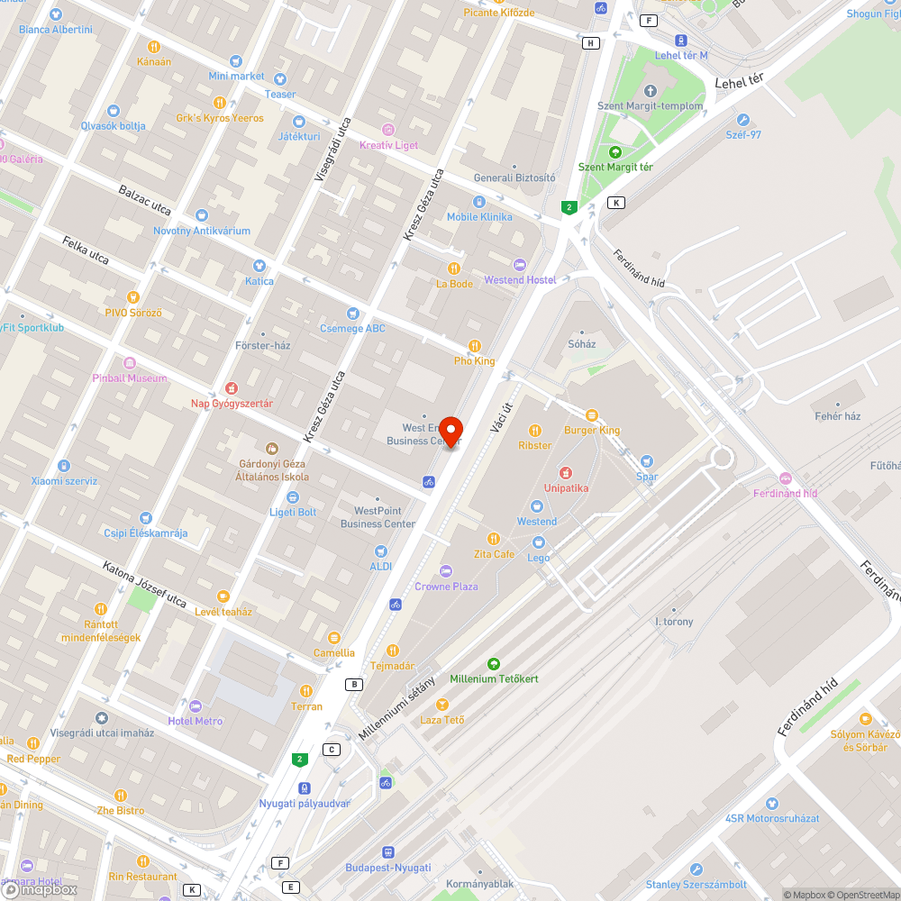 Váci úti kerékpársávon hiányoznak a pollerek bejelentés helye