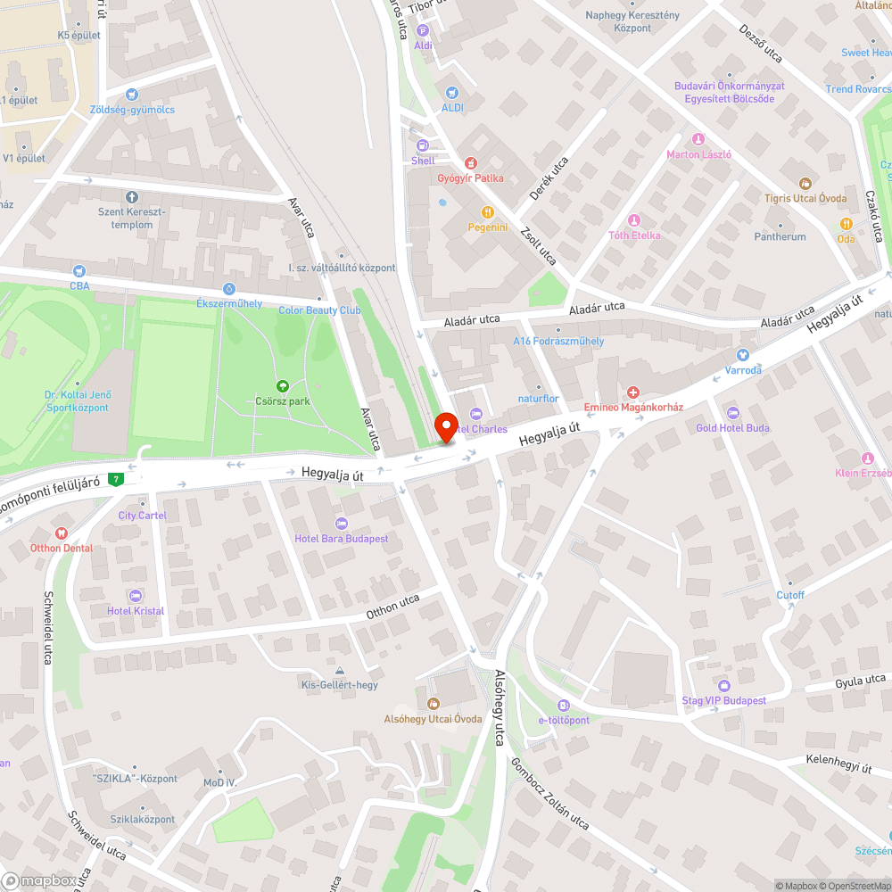 Életveszélyes jàrdaszakasz a Hegyalja úton bejelentés helye