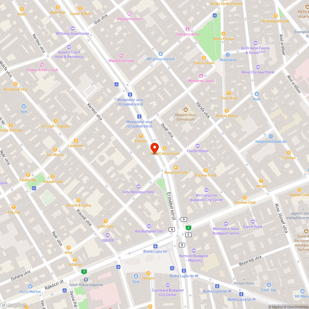 Rongált automata és tábla - Erzsébet krt. bejelentés helye