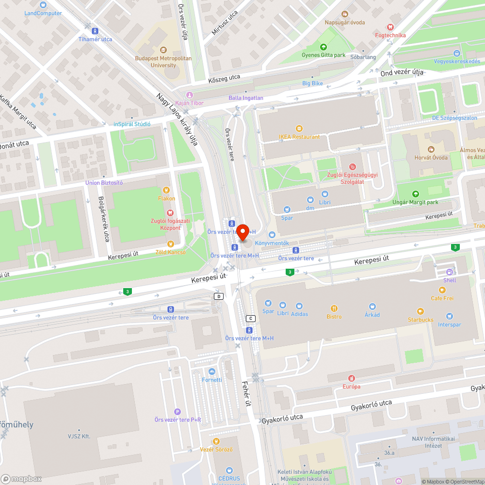 Kiégett lámpa bejelentés helye