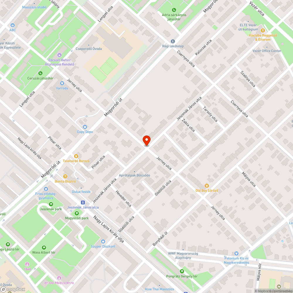 Méretes kátyú - Jeszenák J. bejelentés helye