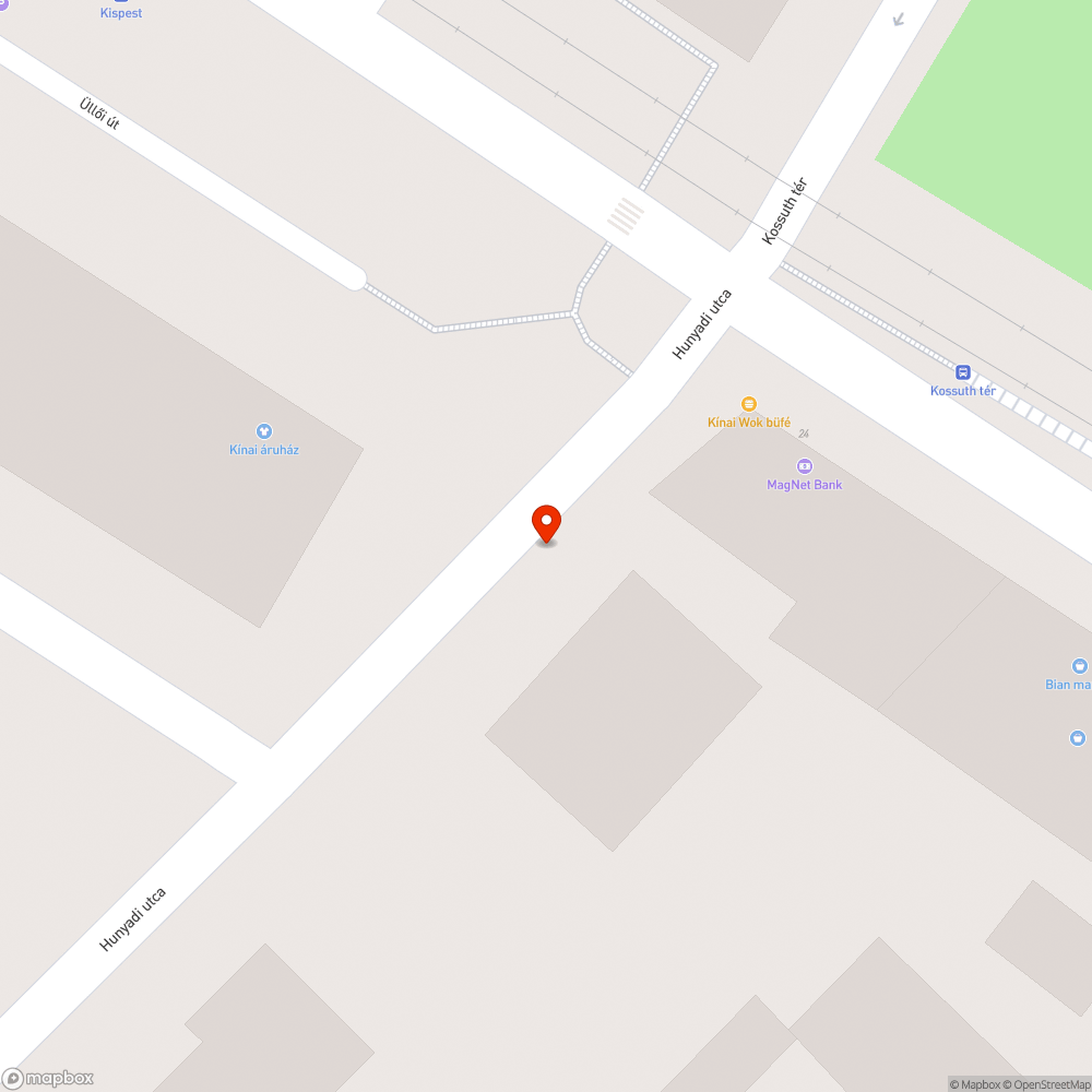 Kátyú a Hunyadi utca elején bejelentés helye