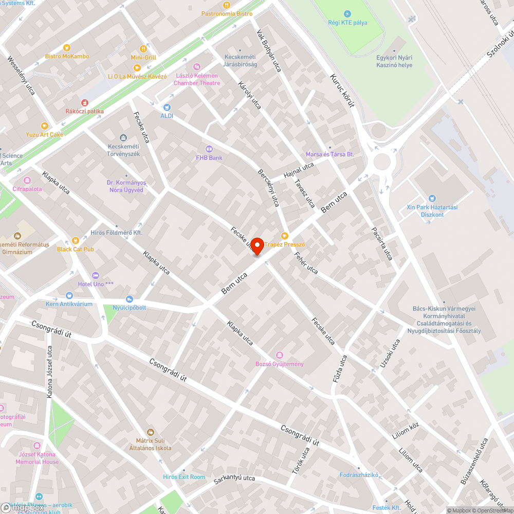 Oszloptalp bejelentés helye