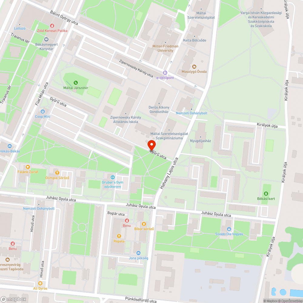 Kidőlt kuka bejelentés helye