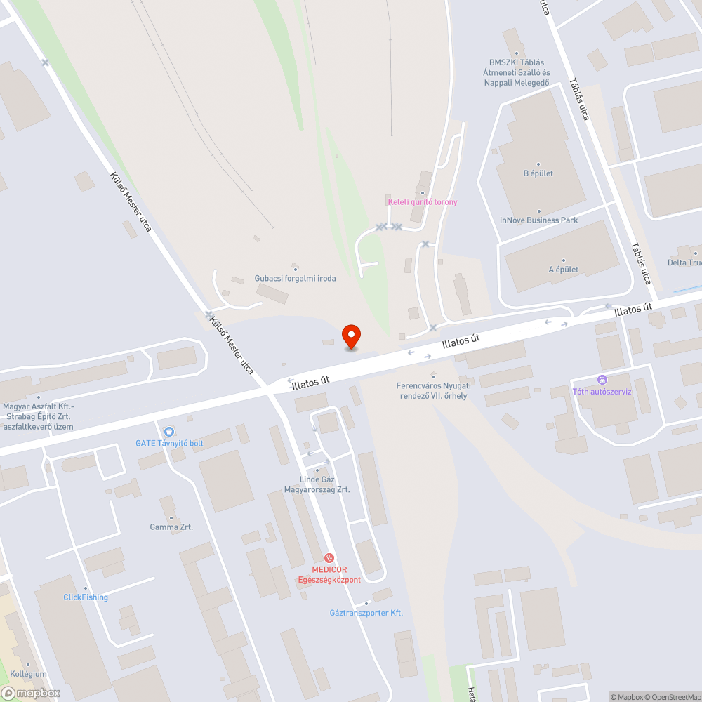 Illatos úti aluljáró bejelentés helye