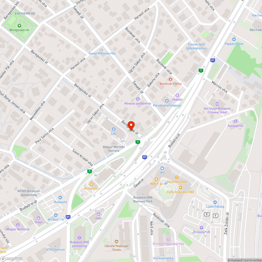 Budaörsi út 121. parkolás bejelentés helye