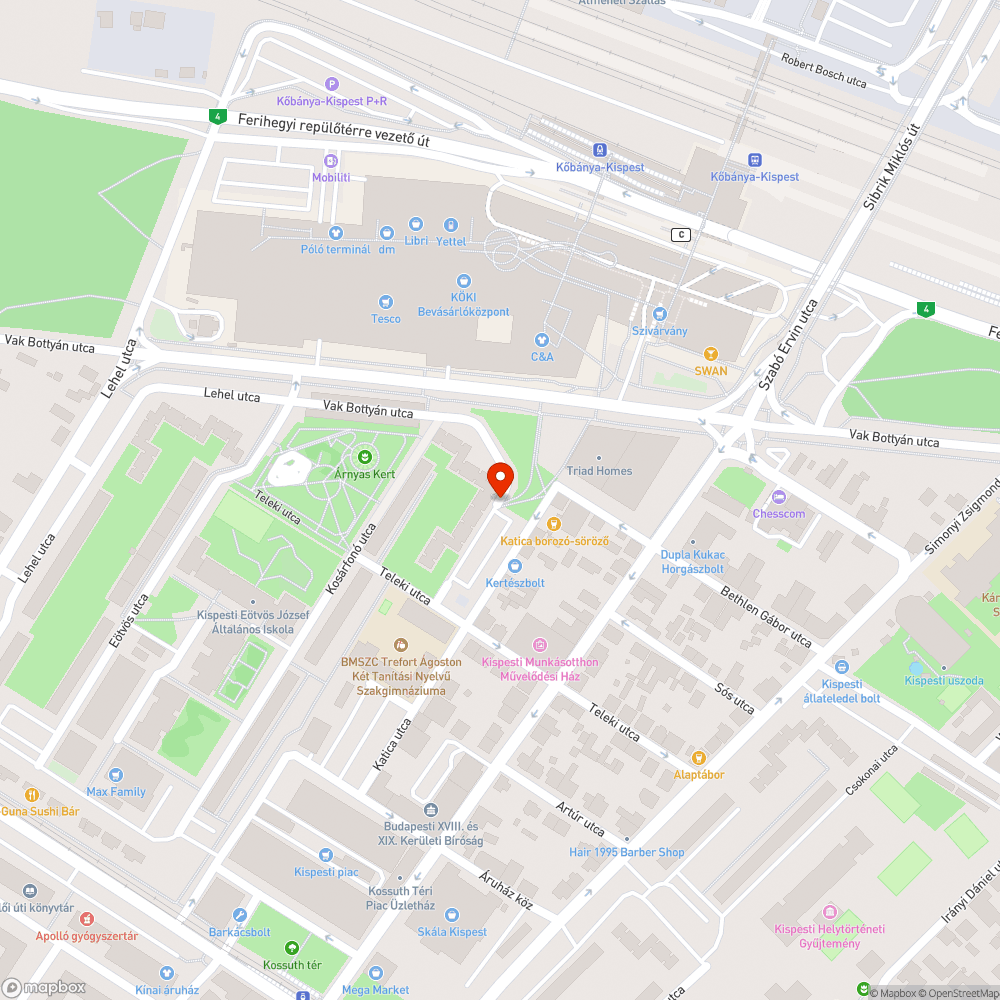 Kiégett lámpa bejelentés helye