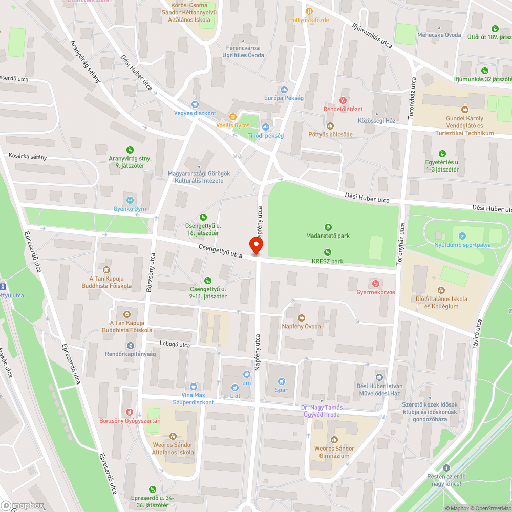 Megdőlt utcanévtábla bejelentés helye