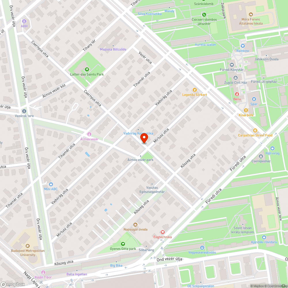 Elhagyott jármű - Mirtusz utca bejelentés helye