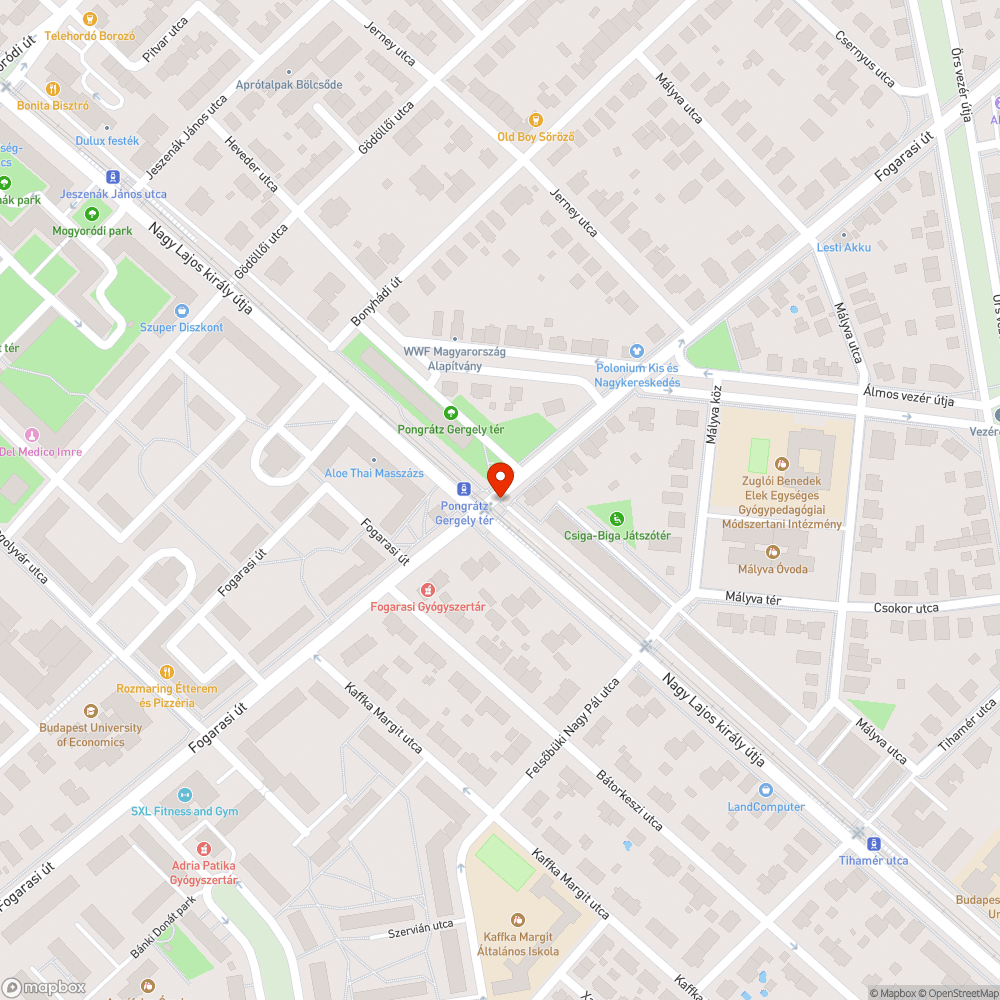 Leszakadt lámpa bejelentés helye