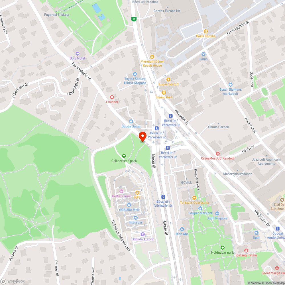 Bokatörő járda a Gobudánál bejelentés helye