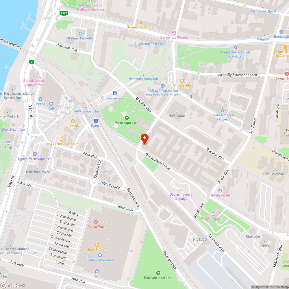 Galambürülékkel  teli járda (Újpest Városkapu) bejelentés helye