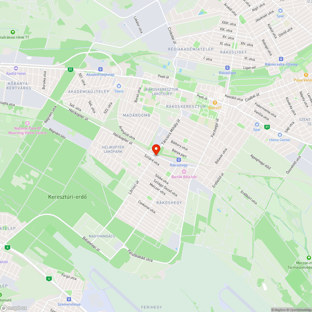 Kiégett-pislogó kandella bejelentés helye