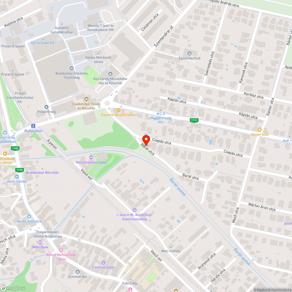 Szőlő utca fölső végének megvilágítása bejelentés helye