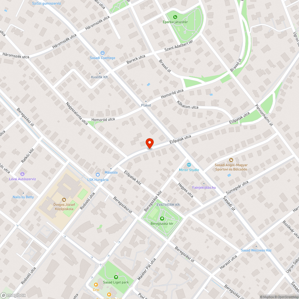 Elhagyott, lejárt műszakis autó az Előpatak utcában bejelentés helye