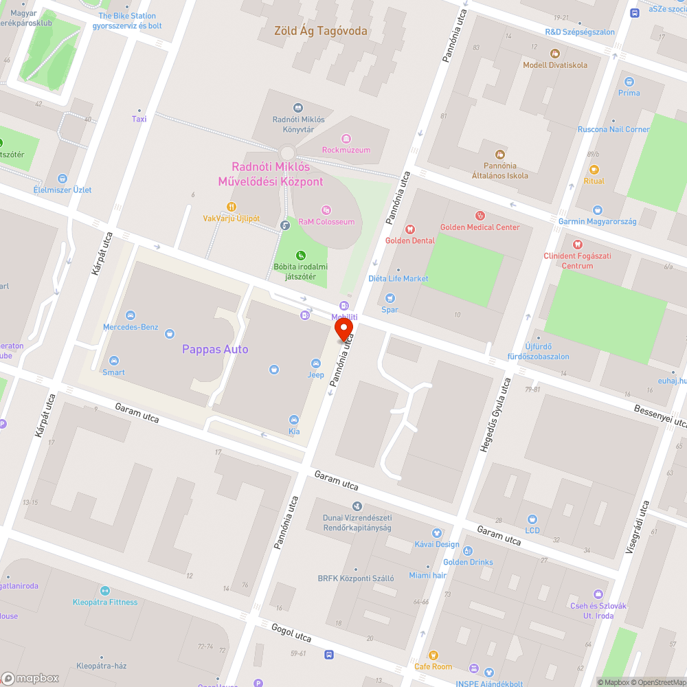 Hiányos a kerékpárút felfestése a Pannónia utcában bejelentés helye