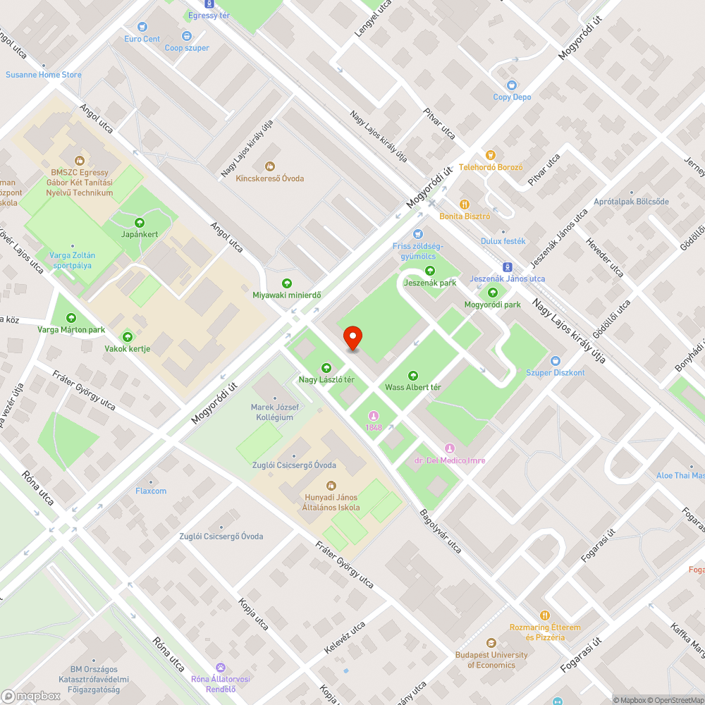 Nagy László tér közvilágítás bejelentés helye