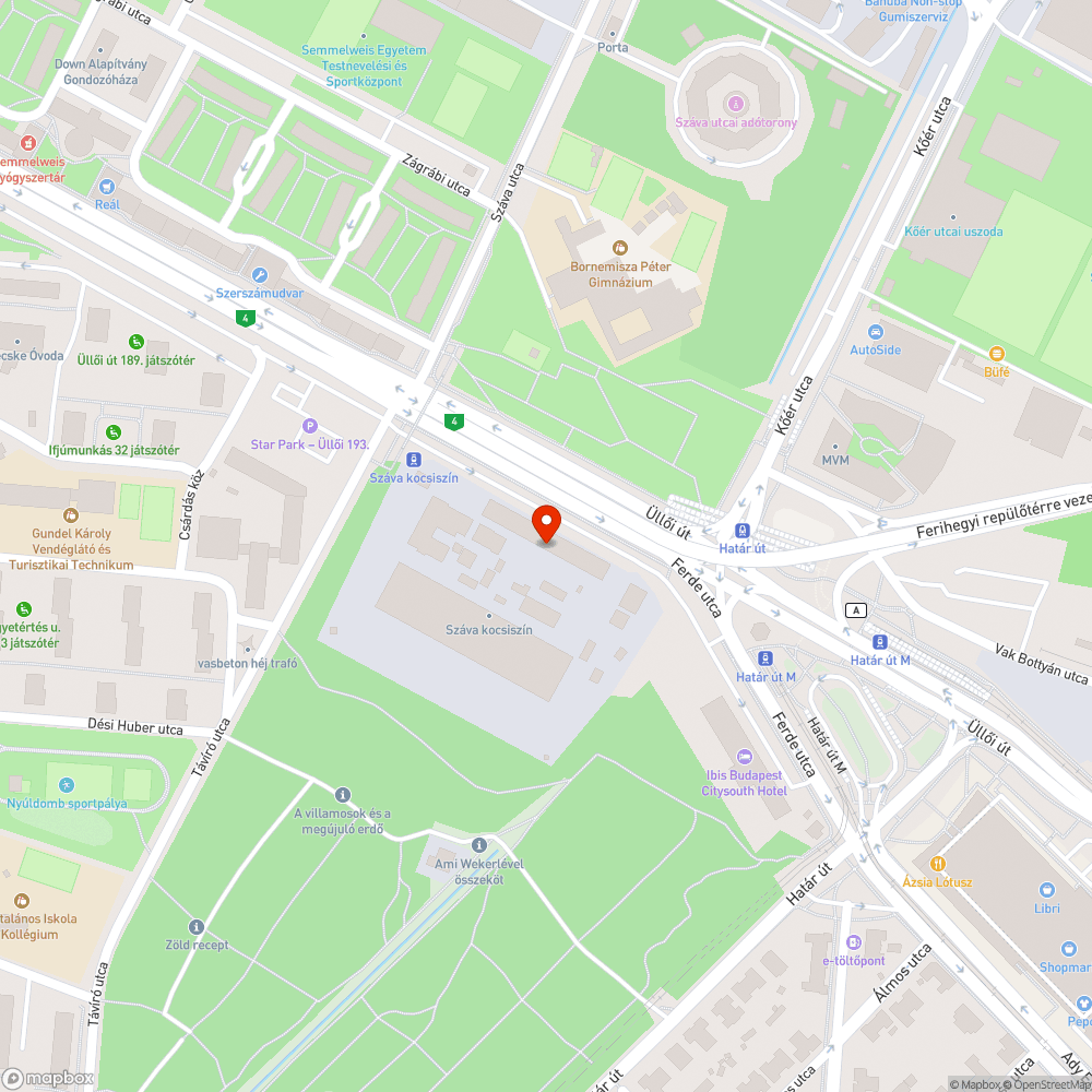 Nem működő szabadjelzés a gyalogosoknak. (Határ út) bejelentés helye