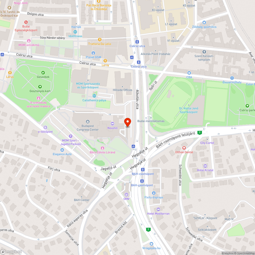 BAH csomópontnál, a NOVOTEL ? zöldterületén szeméttárolók nincsenek beépítve bejelentés helye