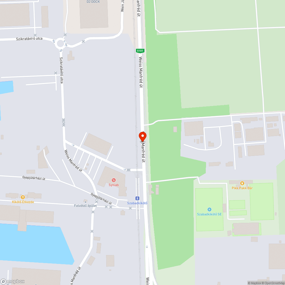 Megsüllyedt út és hiányzó csatornafedél bejelentés helye