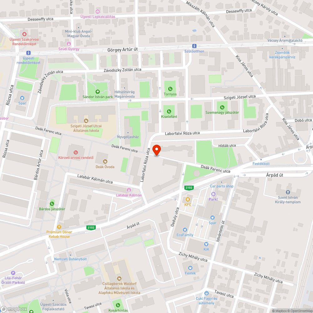 Nem működő közvilágítási lámpa bejelentés helye