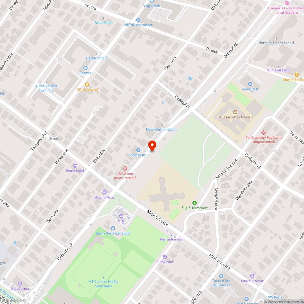 Nincs járda: Miskolci utca - Cinkotai út bejelentés helye