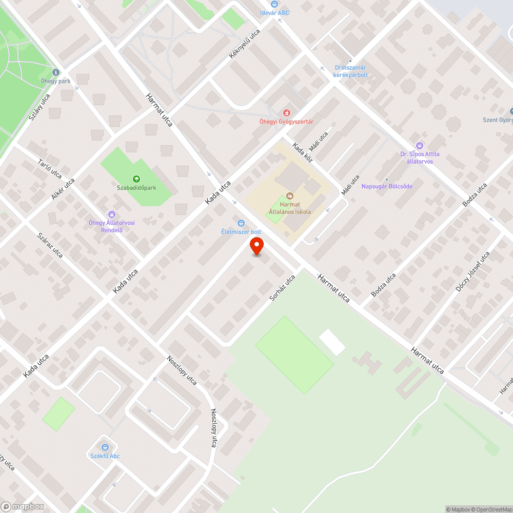 Még egy csúnyán megdőlt oszlop bejelentés helye