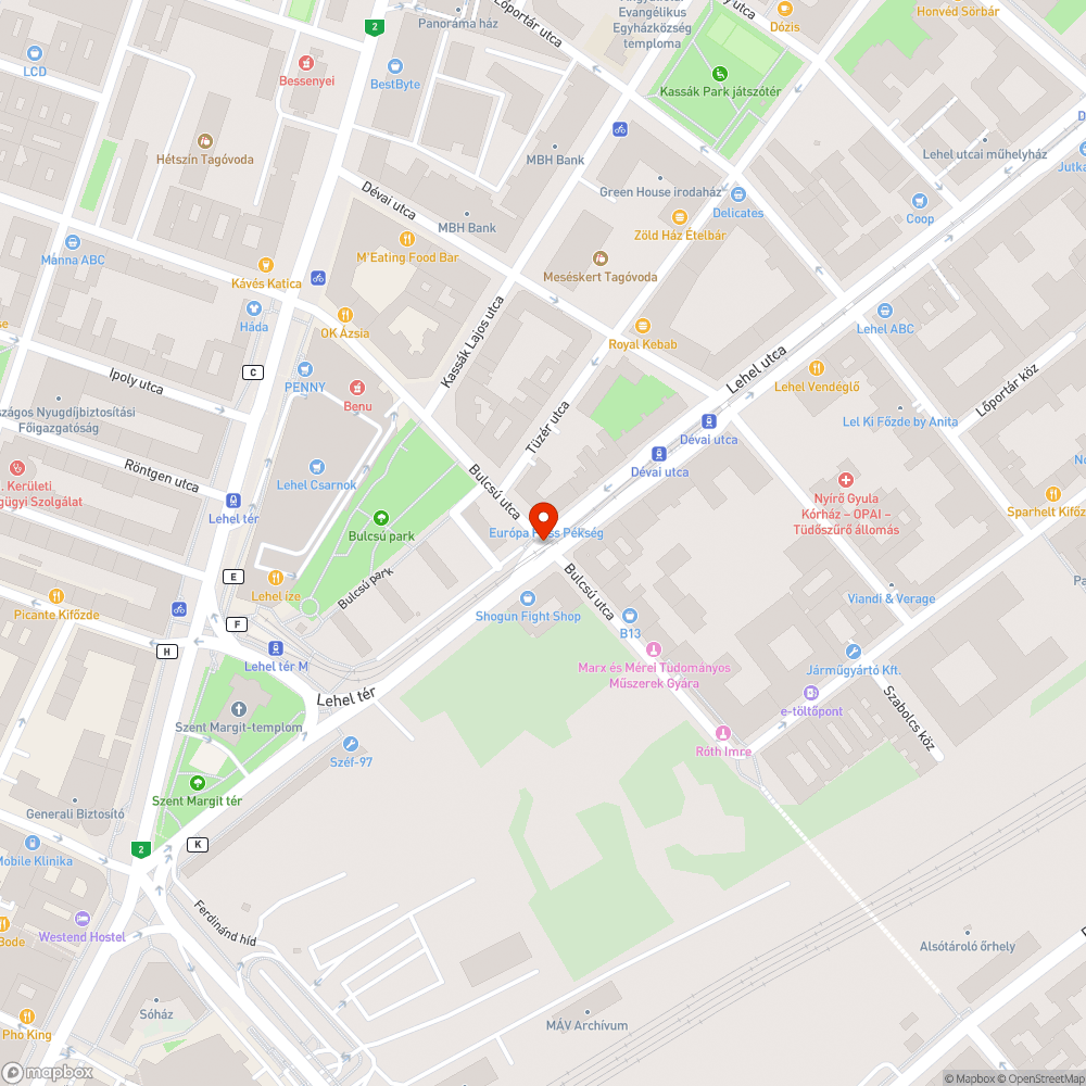 Gyalogos átkelő a Bulcsú utcában bejelentés helye