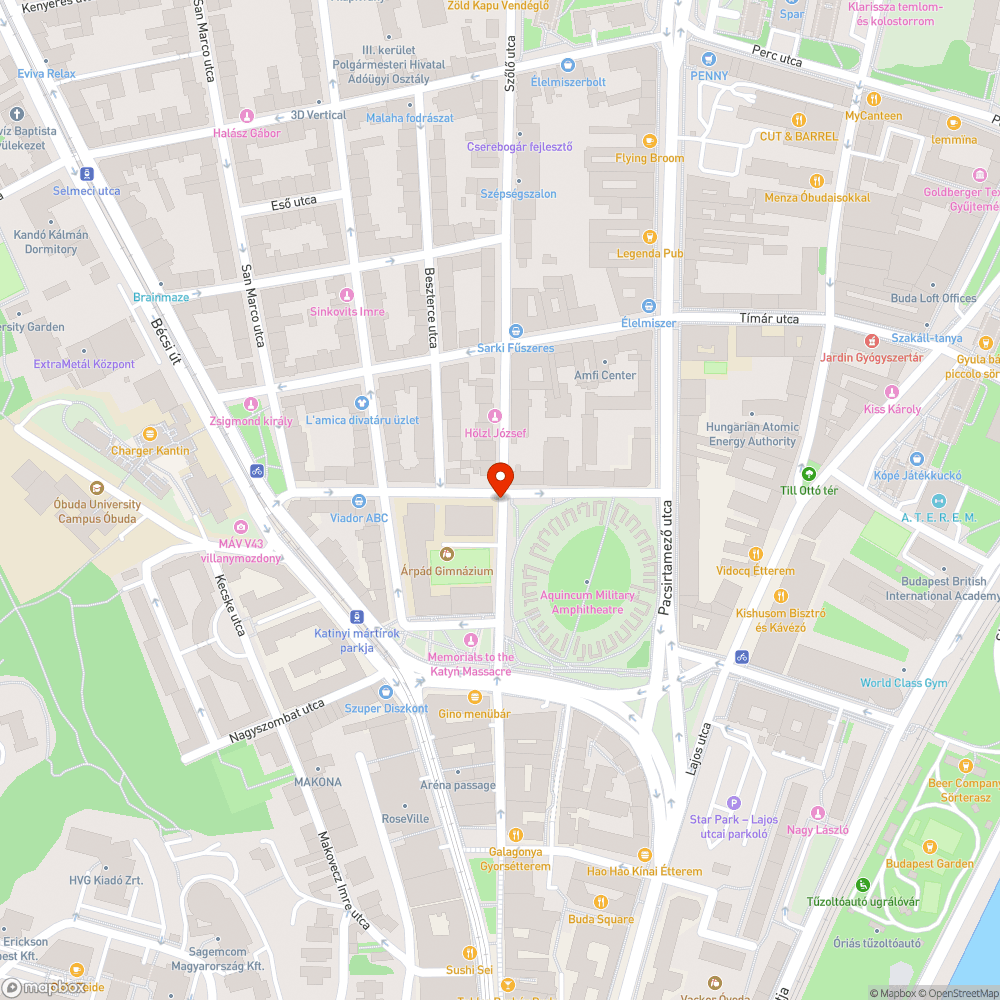 Kátyú a Szőlő és a Viador utcák kereszteződésében bejelentés helye