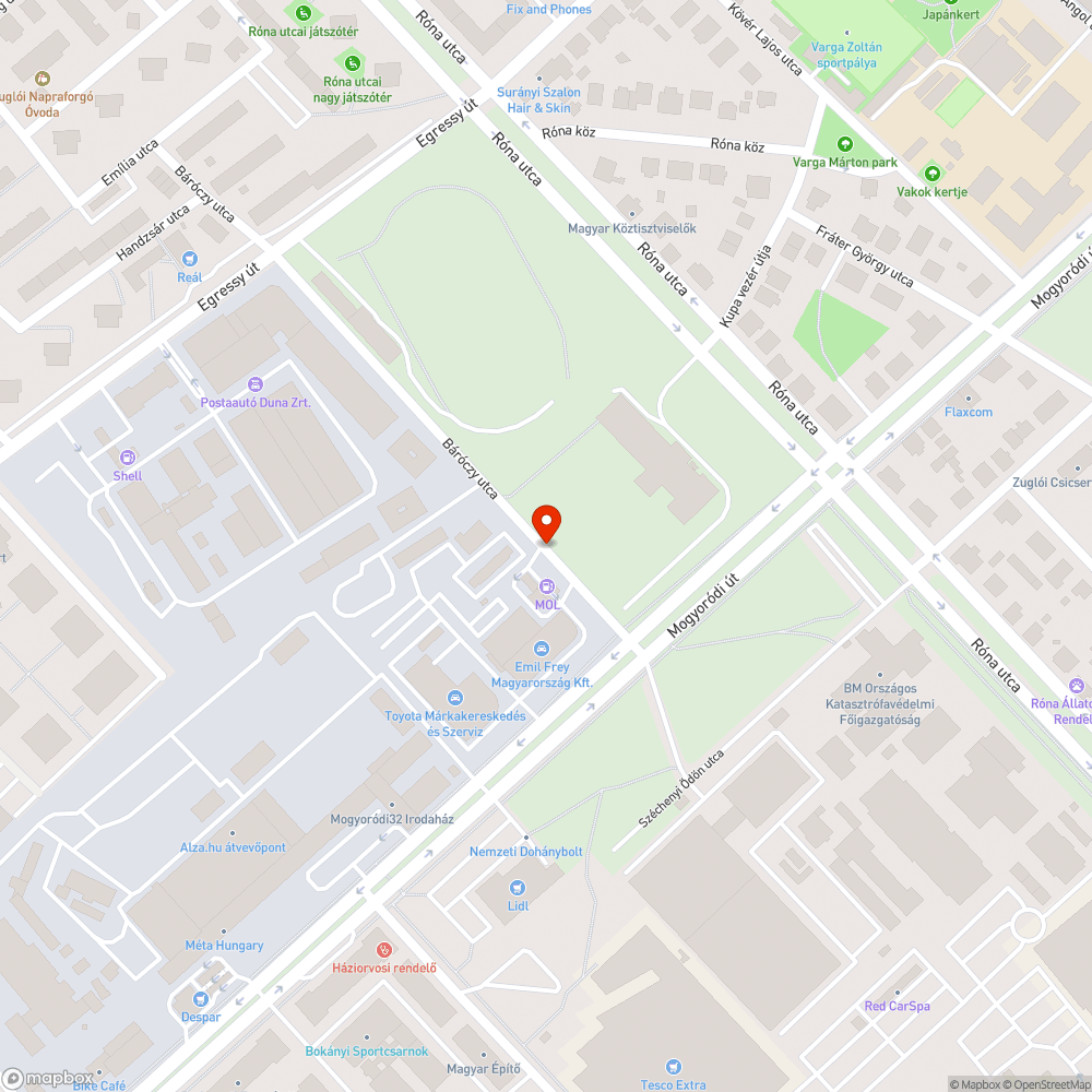 Kátyú bejelentés helye