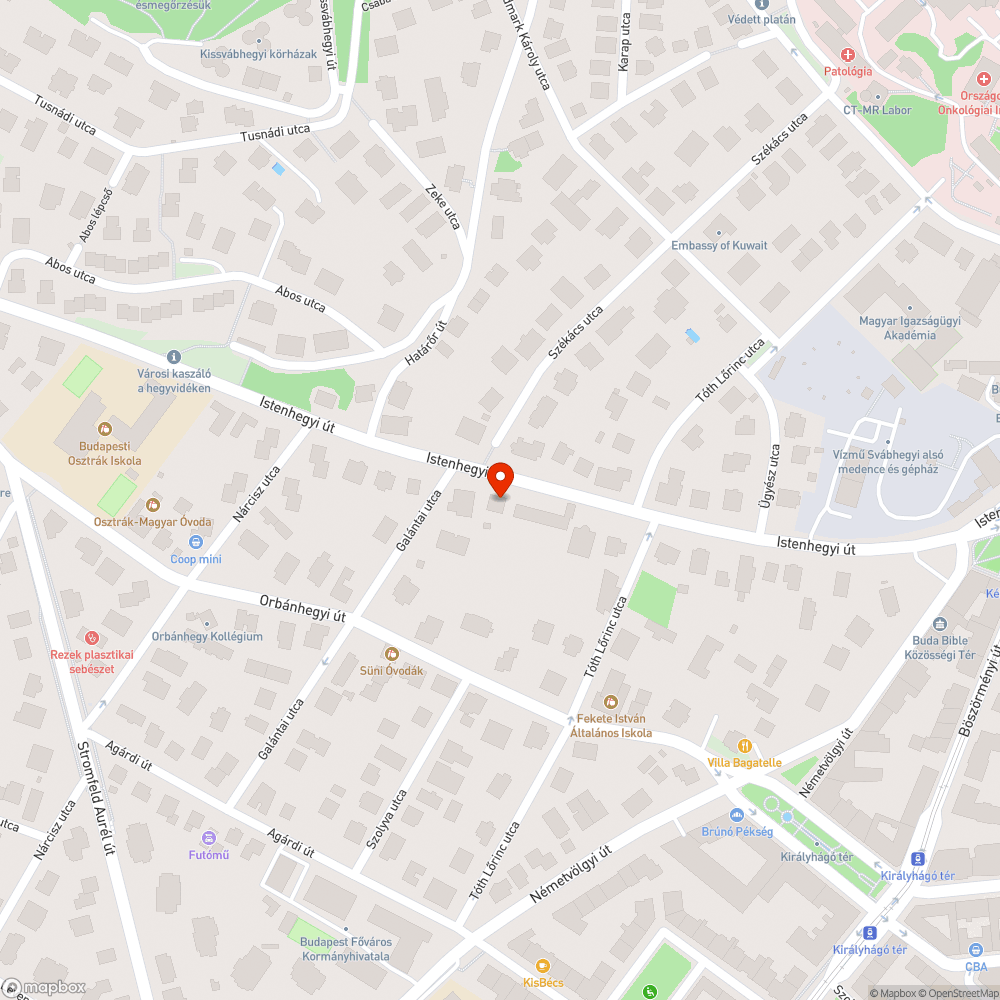 Közterületfoglalás az Istenhegyi út 9.d mellett bejelentés helye