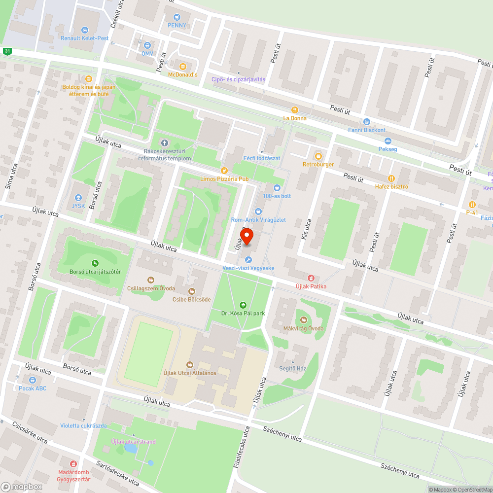 Ház elötti járda bejelentés helye